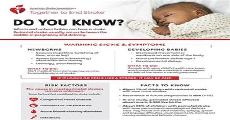 Perinatal Stroke Infographic By Aha Infographics