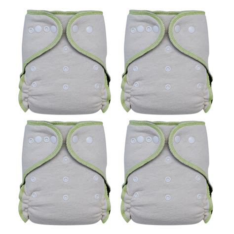 Baby Stay Dry Hemp Night Fitted Cloth Diaper One Size 4 Pack