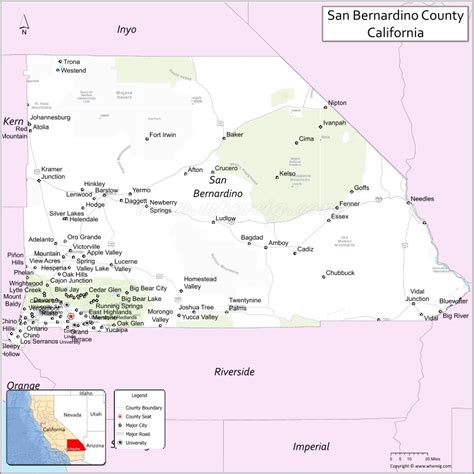 San Bernardino County Map California Cities In San Bernardino