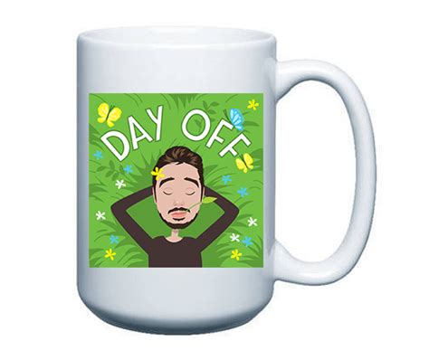 15oz Sublimation Coated White Mugs With Emoji Day Off Teesf