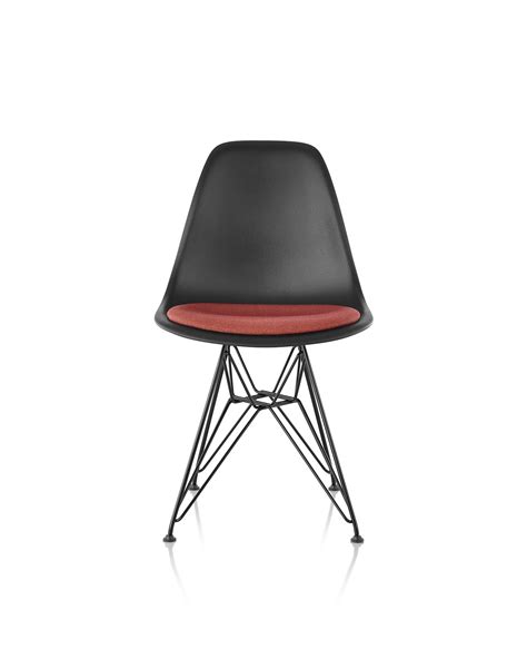 Eames molded plastic chairs are available as side chairs or armchairs, and in a choice of colors, including archival or new options. Eames Molded Plastic Chair with Upholstered Seat Pad ...
