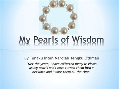 My Pearls Of Wisdom