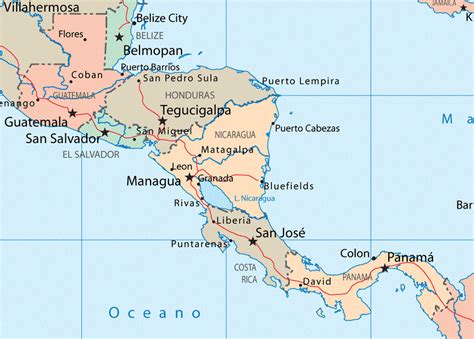 Central America Map Political Map Of Central America In 1901 By