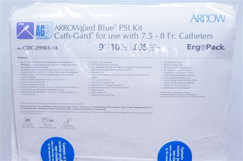 Arrow Cdc 29903 1a Arrowgard Blue Psi Kit Cath Gard With 75 8fr Cath