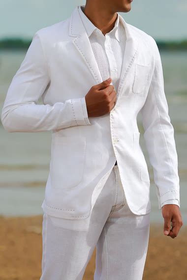 Custom White Linen Havana Suit Mens White Linen Suit White Linen
