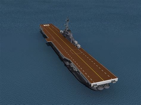 Essex Class Aircraft Carrier C 12 Uss Hornet 3d Model Animated Rigged Max Obj 3ds Lwo Lw Lws Dxf