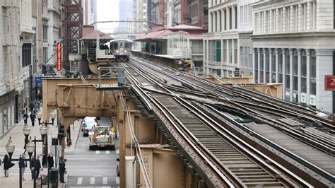 Elevated Railway Tracks In The Chicago Loop Backiee