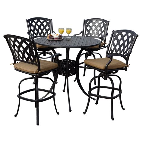Maybe you would like to learn more about one of these? Darlee Ocean View Aluminum 5 Piece Round Bar Height Patio ...