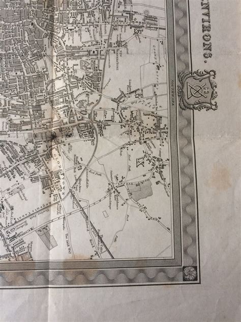 1845 A Plan Of London And Its Environs Extra Large Original Antique