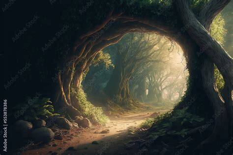 Fantasy Forest Pathway Ai Generated Stock Illustration Adobe Stock