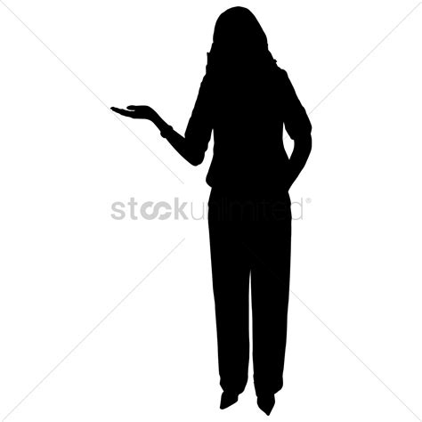 Businesswoman Presenting Silhouette Vector Image 1463642 Stockunlimited