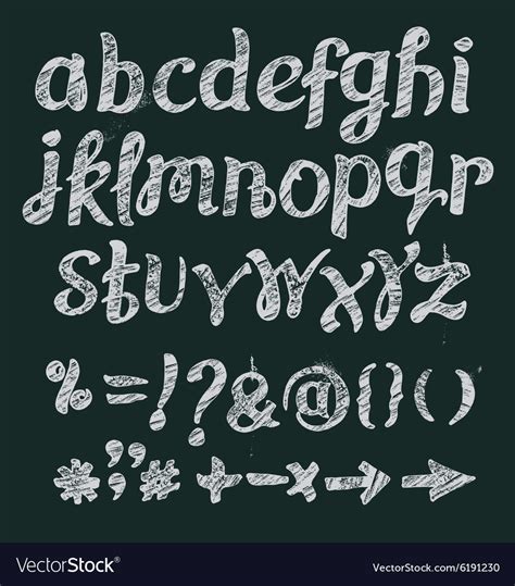 Chalk Alphabet Hand Drawn Font Royalty Free Vector Image