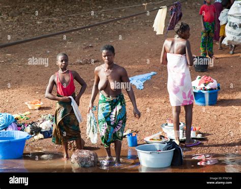 Gabu Guinea Bissau April African Women Taking Bath And Stock Photo Alamy