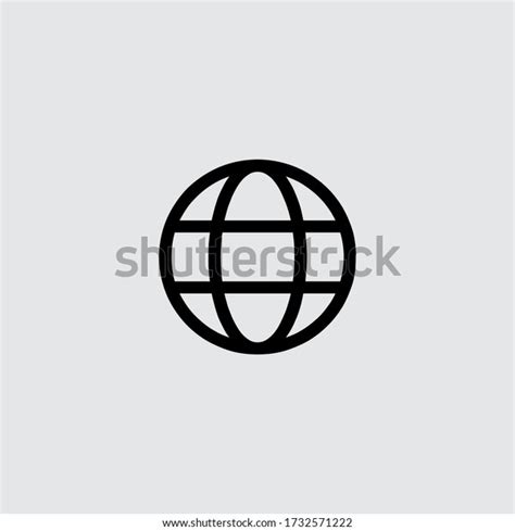 Simple Line Globe Icon Vector Eps Stock Vector Royalty Free