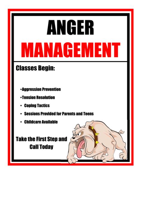Anger Management Class Flyer Template Printable Pdf Download