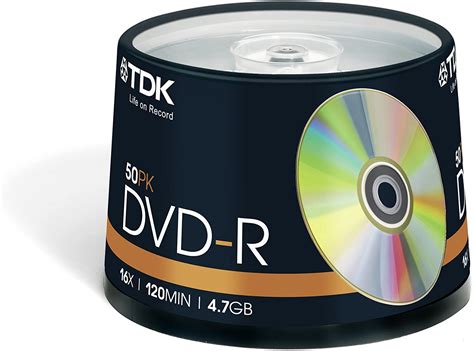 Tdk Dvd R 47gb 16x Spindle 50 Dvdr 50 Pack Data Dvd 47 Gb