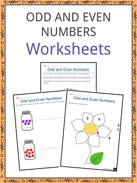 Odd And Even Numbers Worksheets What Difference And Examples