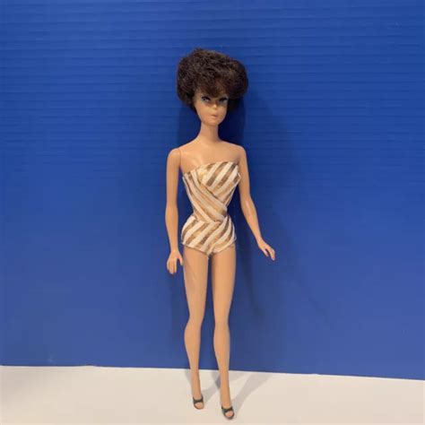 VINTAGE BARBIE MATTEL 850 Brunette Bubblecut Barbie Doll 1964 1965 111