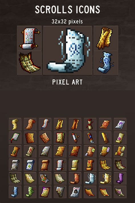 Scroll Pixel Art Icons In 2021 Pixel Art Art Icon