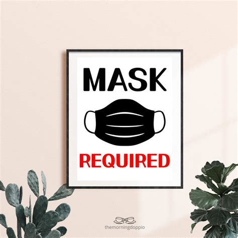 Printable Mask Required Door Sign Mask Required Sign Wear