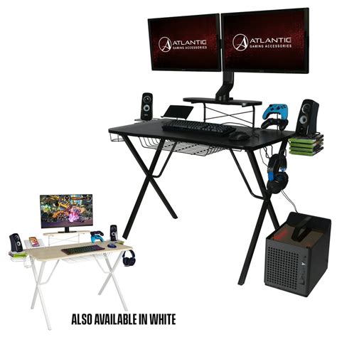 Atlantic Professional Gaming Desk Pro Black Or White With Built In