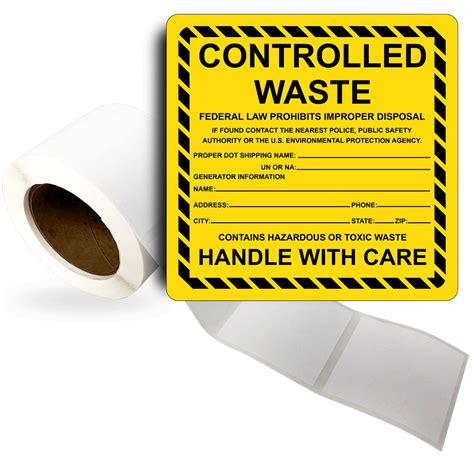 Roll Of Labels Controlled Waste Federal Law Prohibits Mil Poly