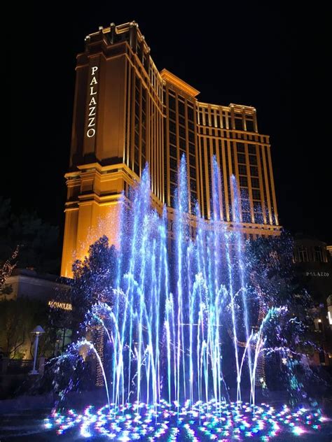 Exterior Shot Of Palazzo Hotel Las Vegas By Night Editorial Stock Photo
