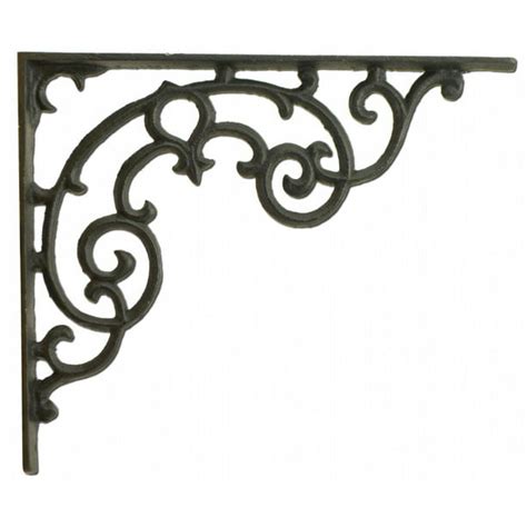 Wall Shelf Bracket Ornate Pattern Black Cast Iron 1125 Long