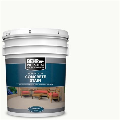 Behr Premium 5 Gal White Solid Color Flat Interiorexterior Concrete