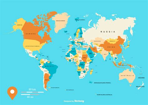 Ilustración Colorida Global Del Mapa Del Vector 171602 Vector En Vecteezy