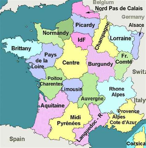 Map Of Departments France