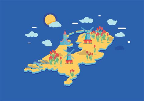 kaart nederland vector illustratie illustratie bestaa