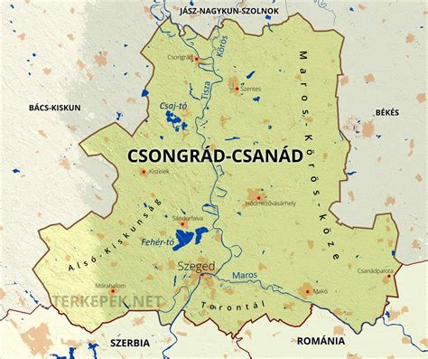 Csongrád-Csanád megye térképe