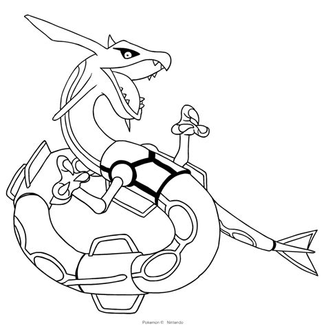 Rayquaza Pokemon Coloring Pages Mega Legendary Drawing Print Kids Color
