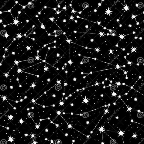 Zodiac Constellation Seamless Pattern White Constellations And Stars