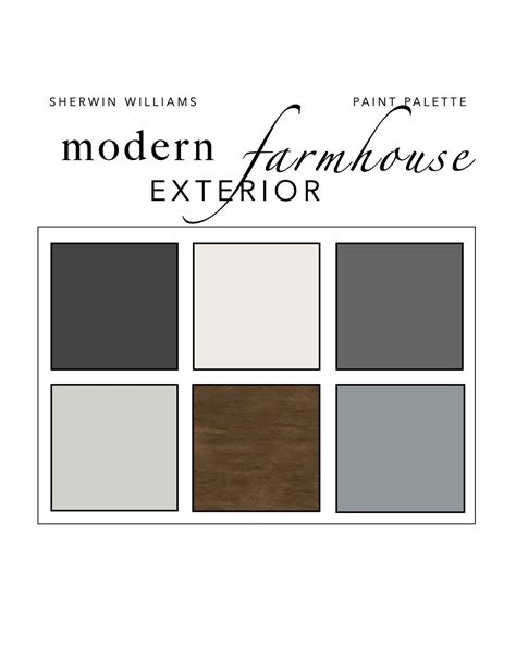 Farmhouse Exterior Paint Color Palette Sherwin Williams