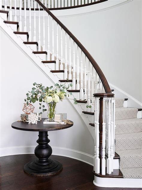 Check out our stairs table selection for the very best in unique or custom, handmade pieces from did you scroll all this way to get facts about stairs table? Round Table on Curved Staircase Wall - Traditional ...