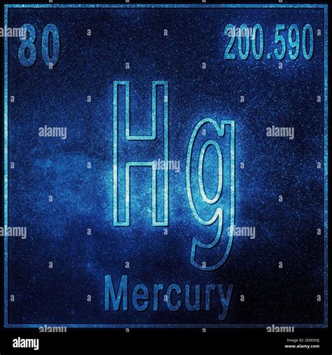 Mercury Chemical Element Sign With Atomic Number And Atomic Weight