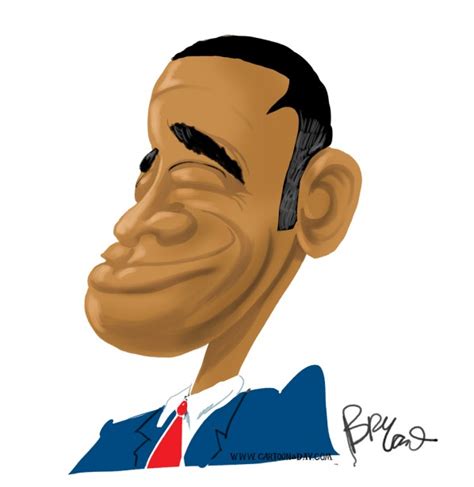 President Obama Single Line Caricature Cartoon