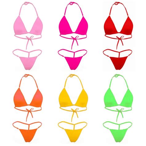 Sexy Women Lingerie Swimwear Micro Mini Bikini Lady G String Thong Bra