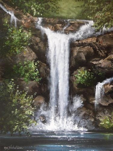 Daily Paintworks Waterfall Original Fine Art For Sale Terri