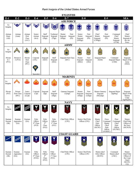 Usaf Enlisted Sei Chart