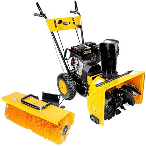 2 In 1 Walk Behind Snow Blower Thrower And Sweeper 196cc 65hp Gas Power