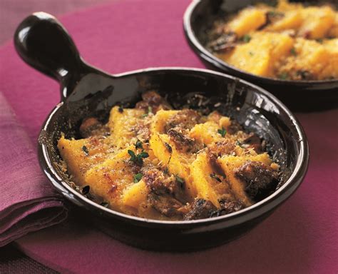 Baked Polenta With Creamy Mushrooms And Parmesan Cheese Ainsley Harriott