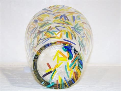 5 Large 12 Multi Colored Murano Art Glass Vase Lot 5