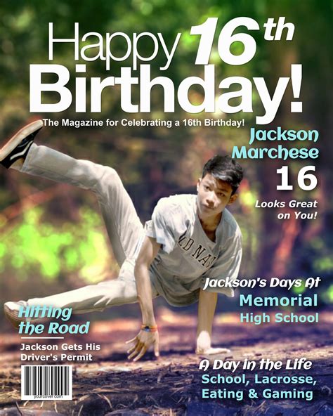 16th Birthday Magazine Cover Yourcover