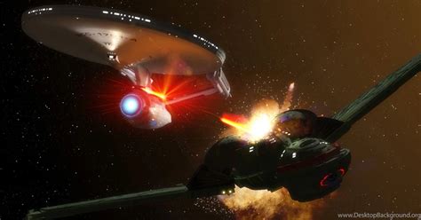 Enterprise Vs Klingon Space Battle Wallpapers Desktop Background