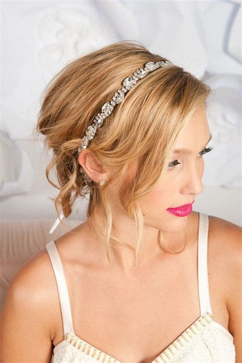 This Bridal Headband Offers A Ton Of Sparkle With Rhinestones Set On