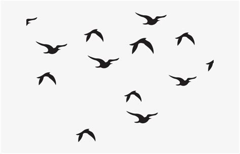Flock Of Birds Flying Clipart Black