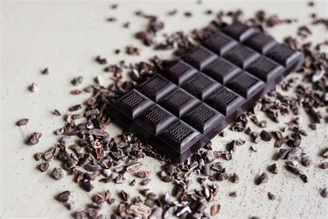 Image Of Block Of Dark Chocolate Austockphoto